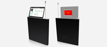 Monitor retráctil de pantalla elevador motorizado de pantalla dual con pantalla trasera y micrófono de elevación (30 °)