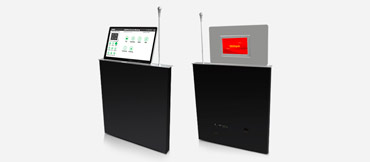 Monitor retráctil de pantalla de 17,3 pulgadas, elevador motorizado de pantalla dual con placa de identificación y micrófono de elevación (30 °)