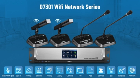 Solución del sistema de conferencia WiFi 5G para la sala de conferencias D7301