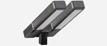Dual Rods Squared Conference Mic Pole con copia de seguridad analógica (240mm, gris plata)