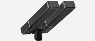 Doble bastón de MIC de conferencia cuadrado (240mm, negro)