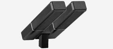 Doble bastón de MIC de conferencia cuadrado (186mm, negro)