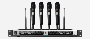 4 canales receptor de micrófono de diversidad verdadera (4 micrófono de mano)