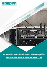 Solución de amplificador mezclador estéreo profesional de 2 canales para conferencia de audio MK2135