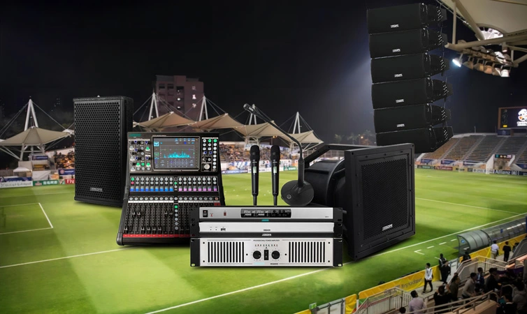 Solución de sistema de sonido profesional para un estadio de fútbol