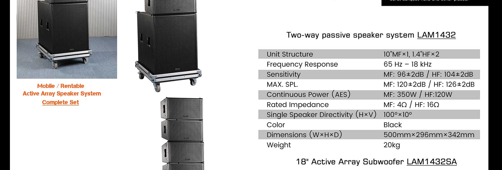 Conjunto completo de altavoces móviles Active Array