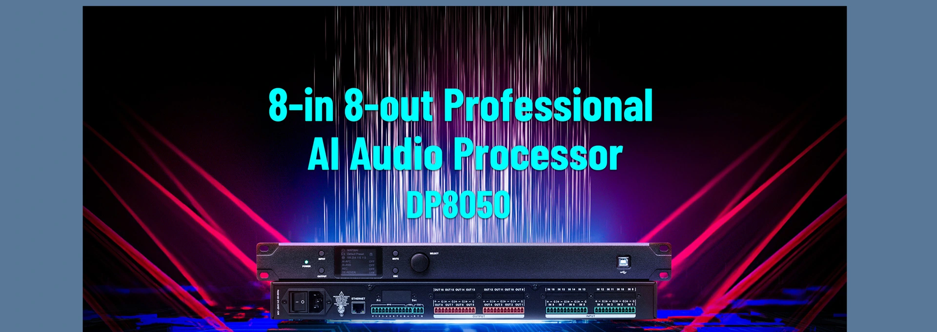 Procesador de audio profesional 8 en 8